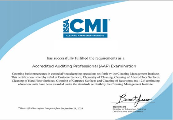 Facilities certification document
